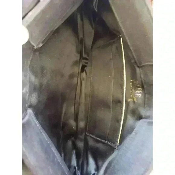 Ingber Bow Evening Clutch with‎ coin purse retro chic classic pleated 80s black - Picture 2 of 9